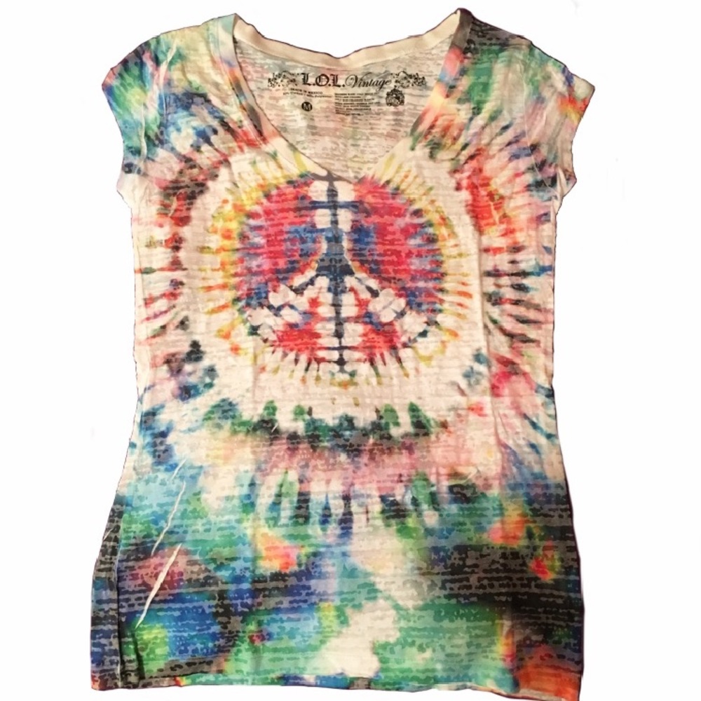 Tie Dye Peace Sign Graphic Tee